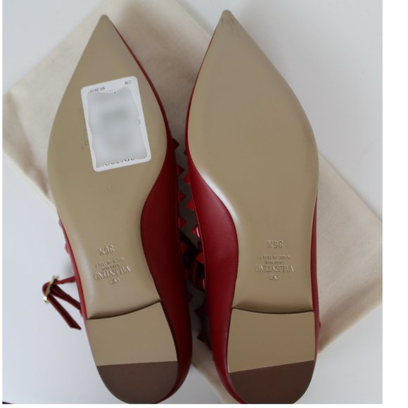 NEW VALENTINO GARAVANI Rockstud Ankle Strap Flats - Picture 13 of 13